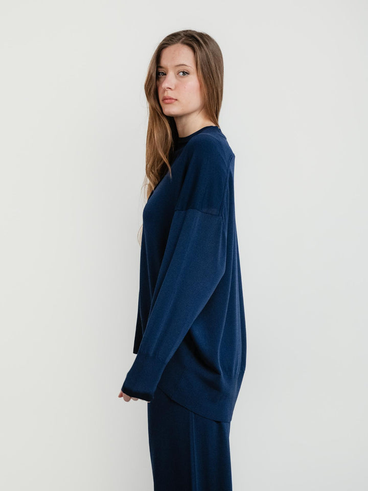 cardigan con bottoni blu