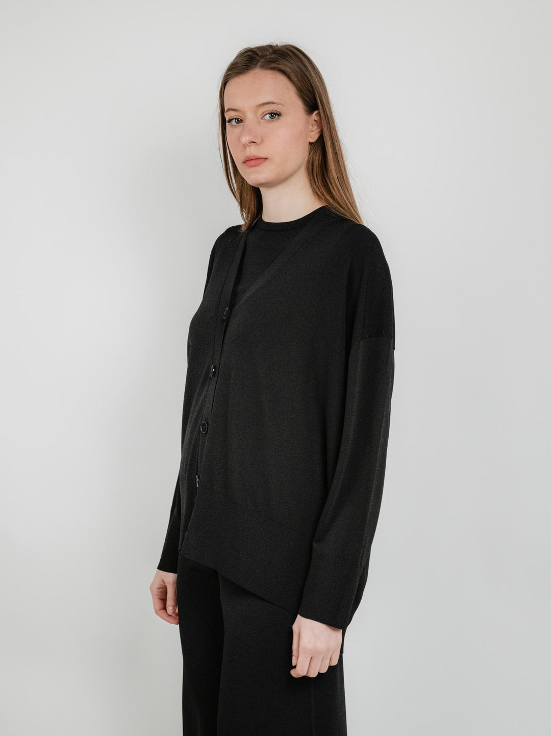 cardigan con bottoni nero