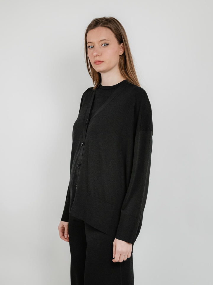 cardigan con bottoni nero