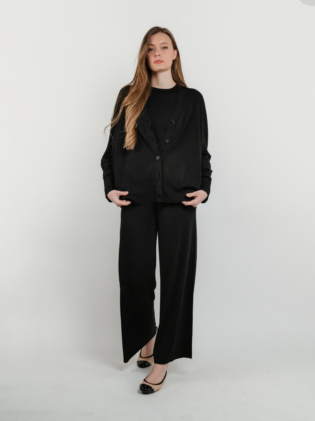 cardigan con bottoni nero
