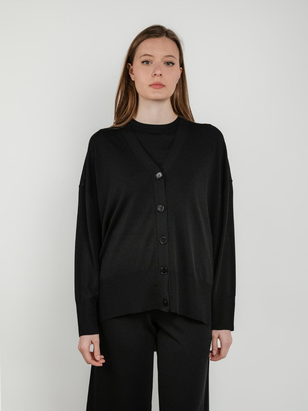 cardigan con bottoni nero