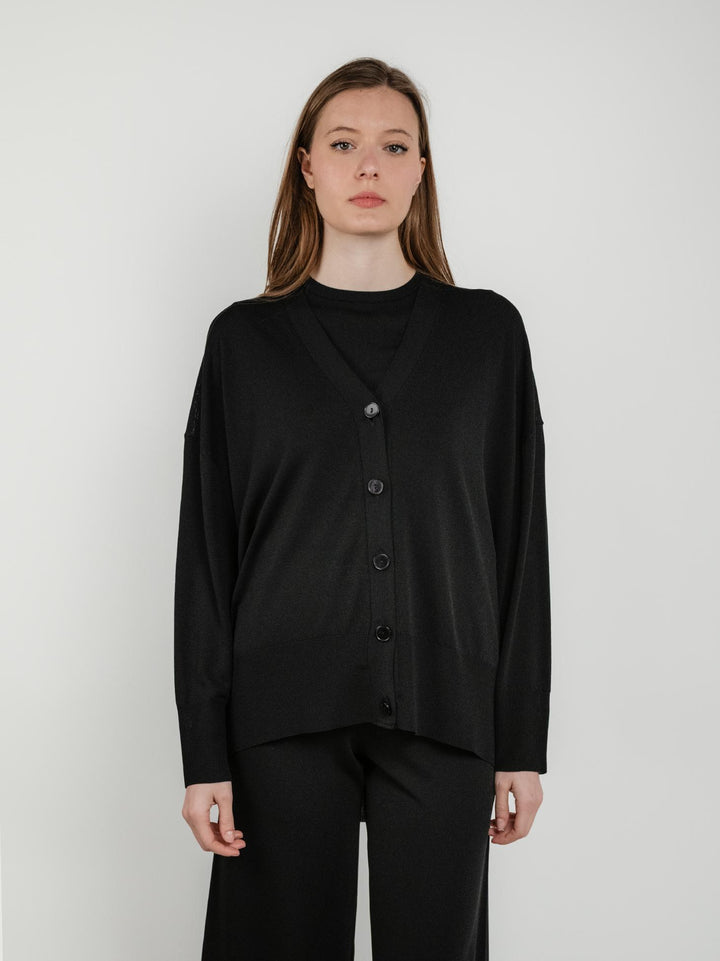 cardigan con bottoni nero