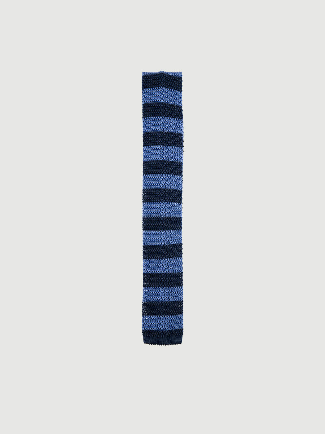 CRAVATTA TRICOT IN SETA NAVY A RIGHE AZZURRE