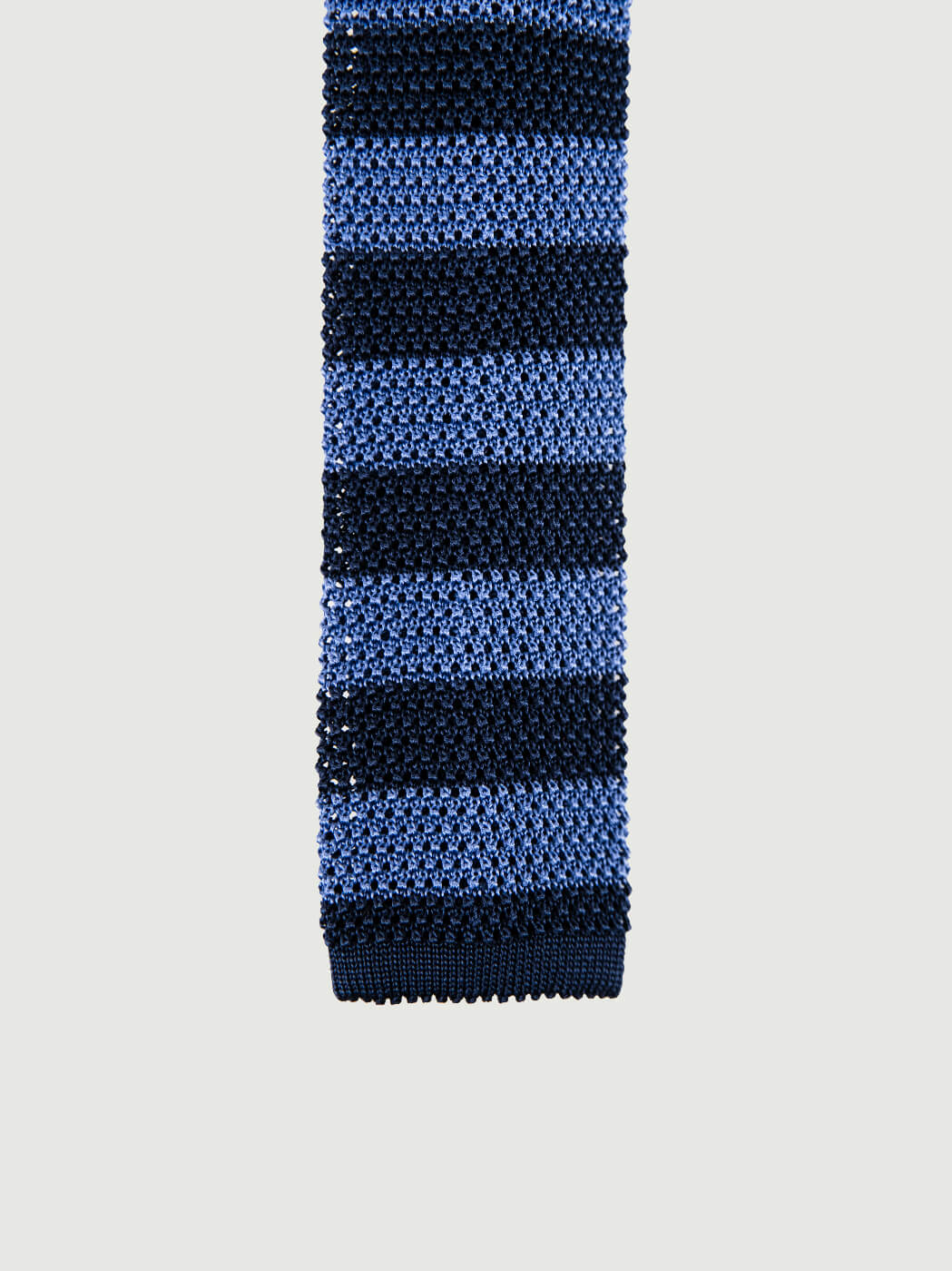 CRAVATTA TRICOT IN SETA NAVY A RIGHE AZZURRE