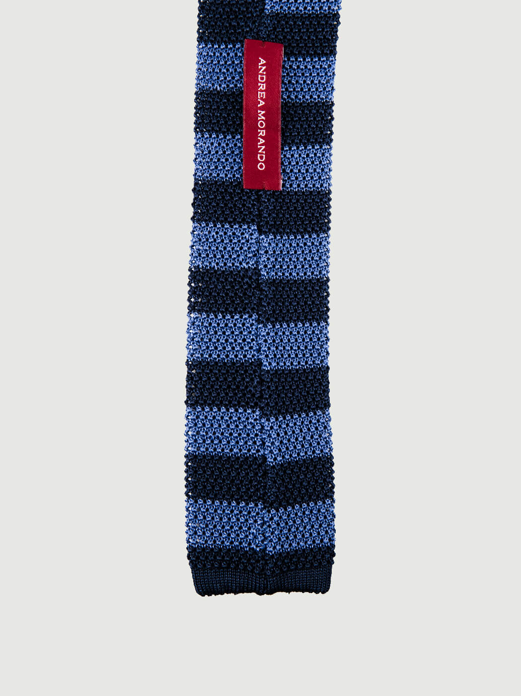 CRAVATTA TRICOT IN SETA NAVY A RIGHE AZZURRE