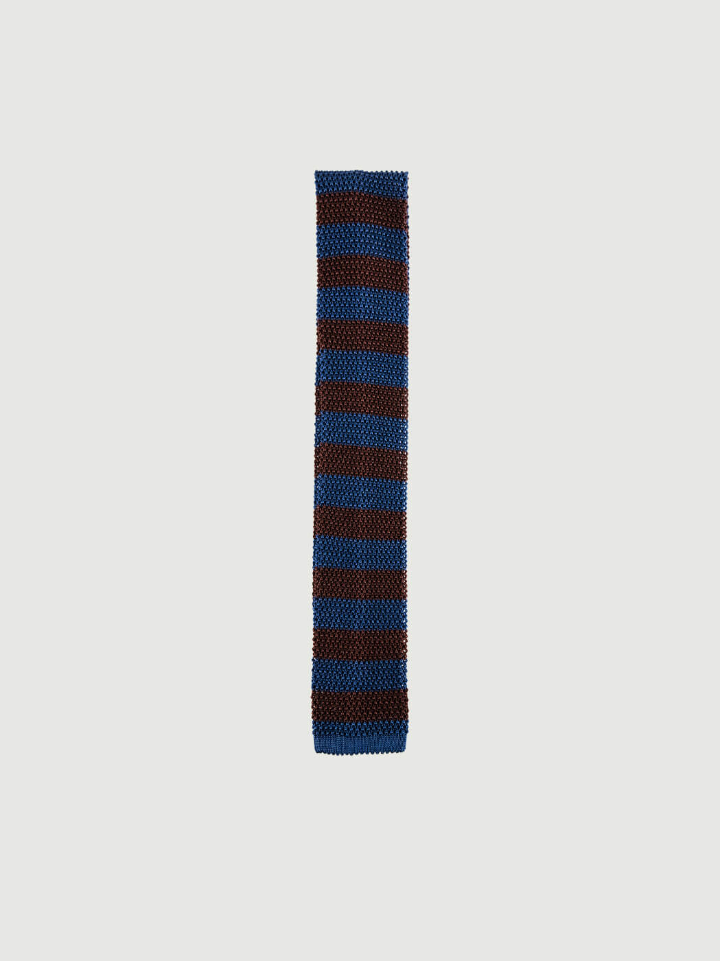CRAVATTA TRICOT IN SETA BLUETTE A RIGHE MORO