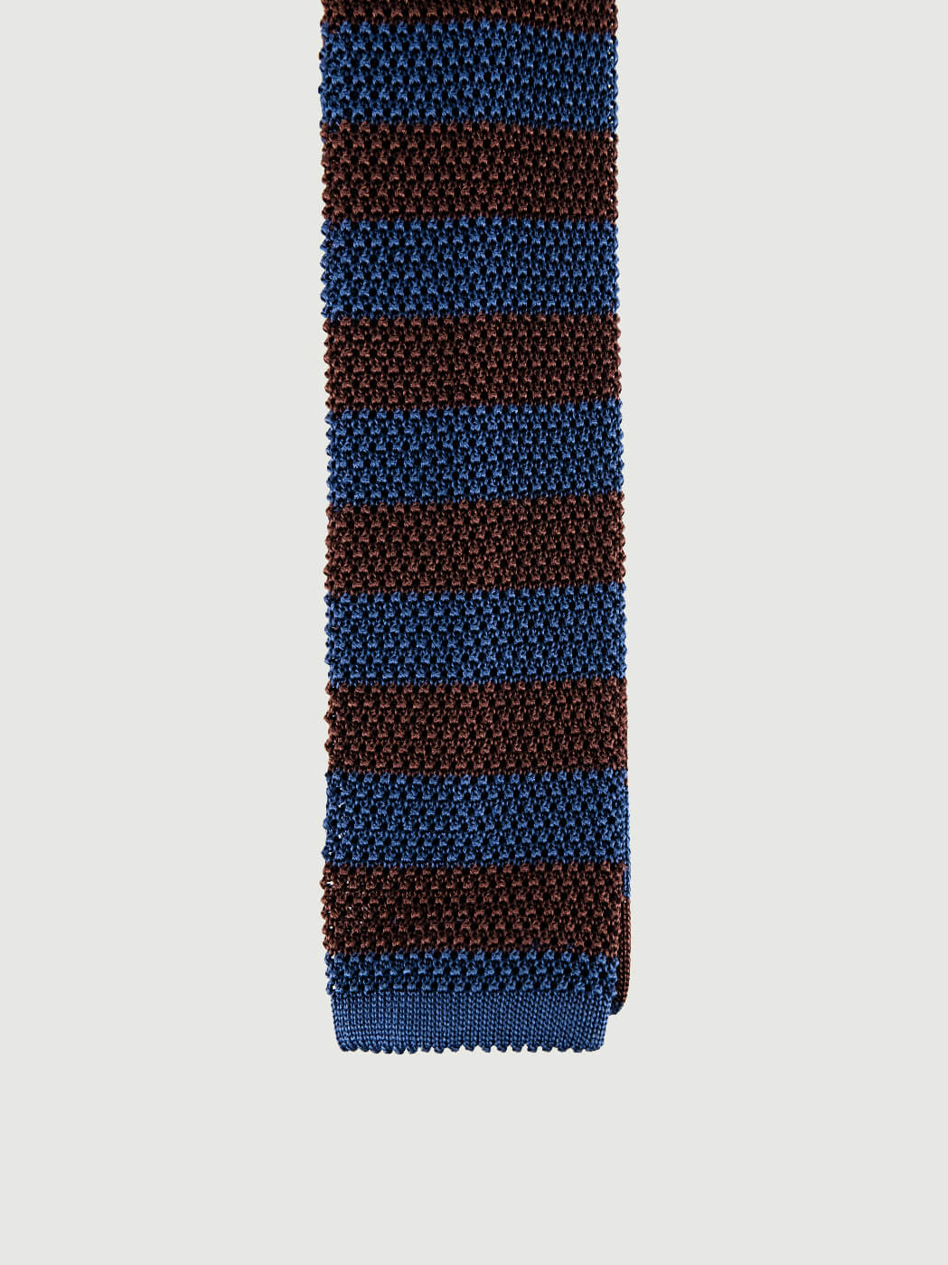 CRAVATTA TRICOT IN SETA BLUETTE A RIGHE MORO