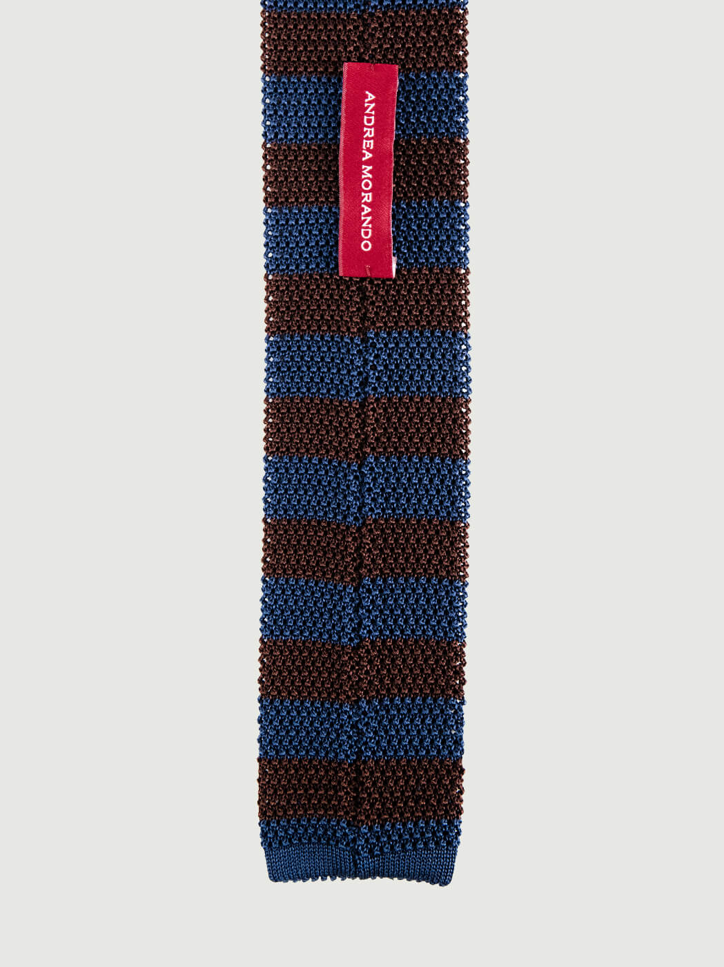 CRAVATTA TRICOT IN SETA BLUETTE A RIGHE MORO