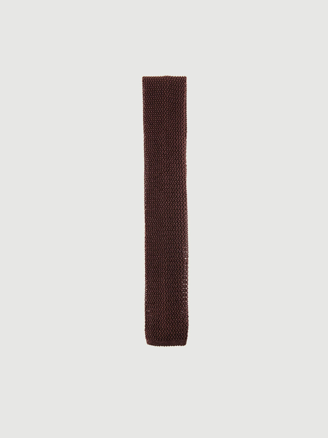 CRAVATTA TRICOT IN SETA MARRONE