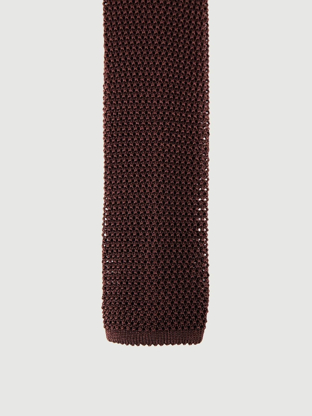 CRAVATTA TRICOT IN SETA MARRONE