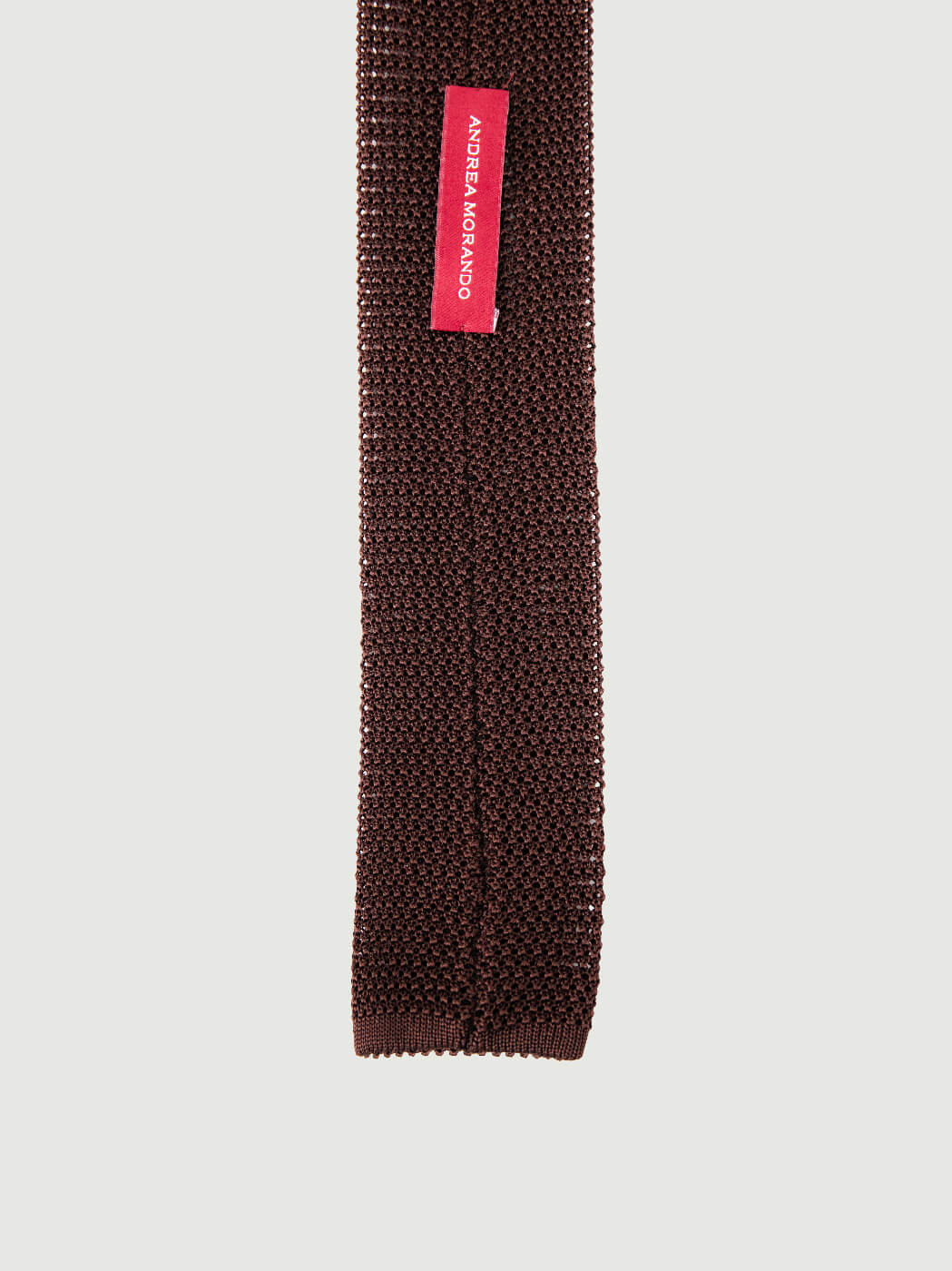 CRAVATTA TRICOT IN SETA MARRONE