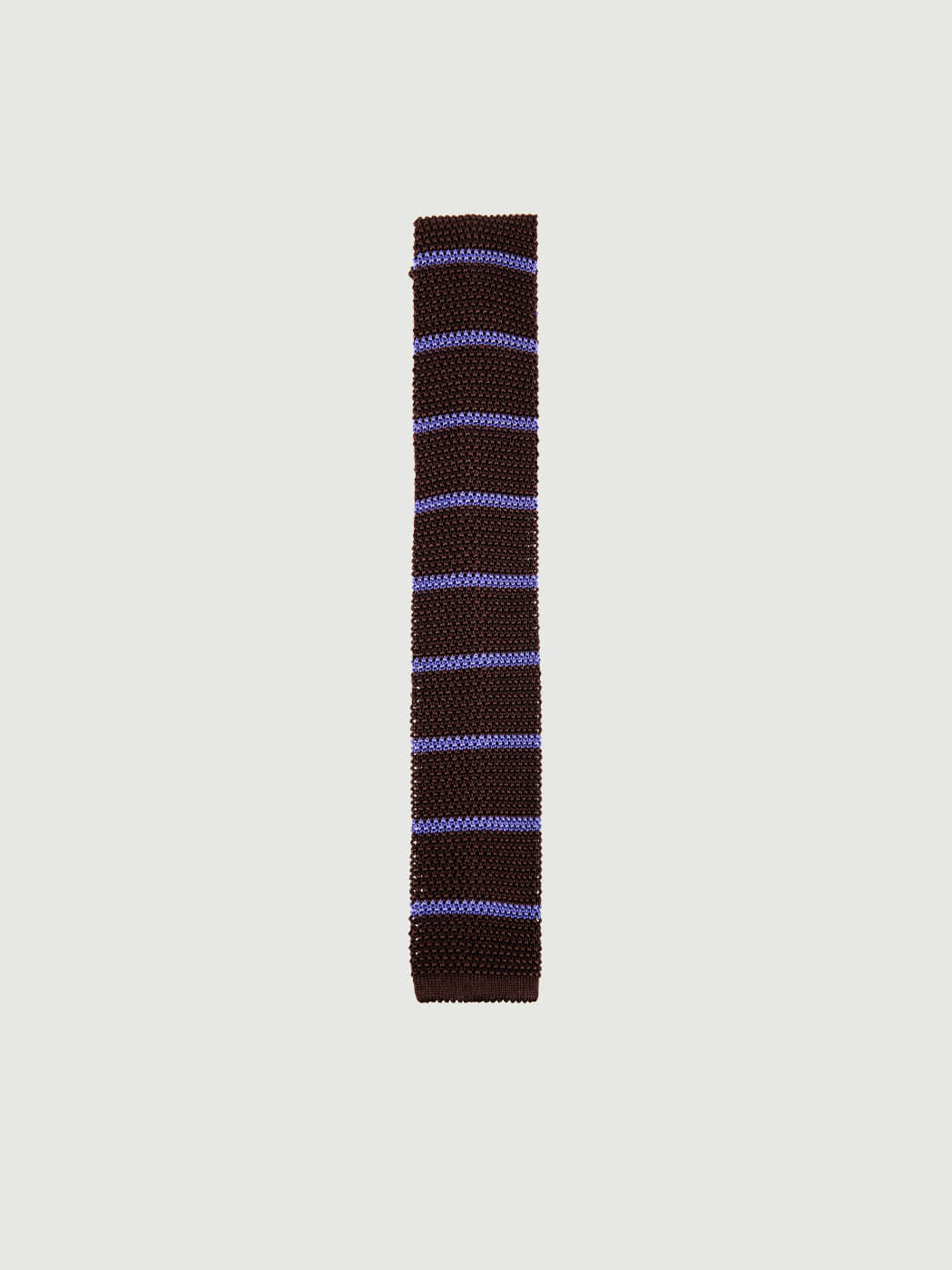 CRAVATTA TRICOT IN SETA MORO A RIGHE LILLA