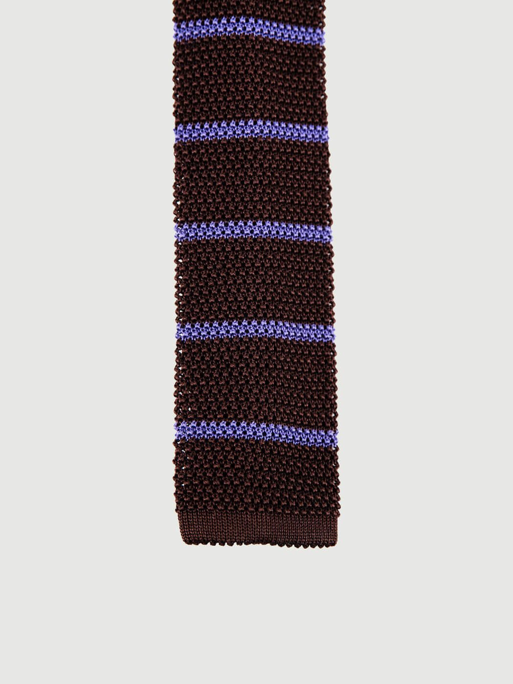 CRAVATTA TRICOT IN SETA MORO A RIGHE LILLA
