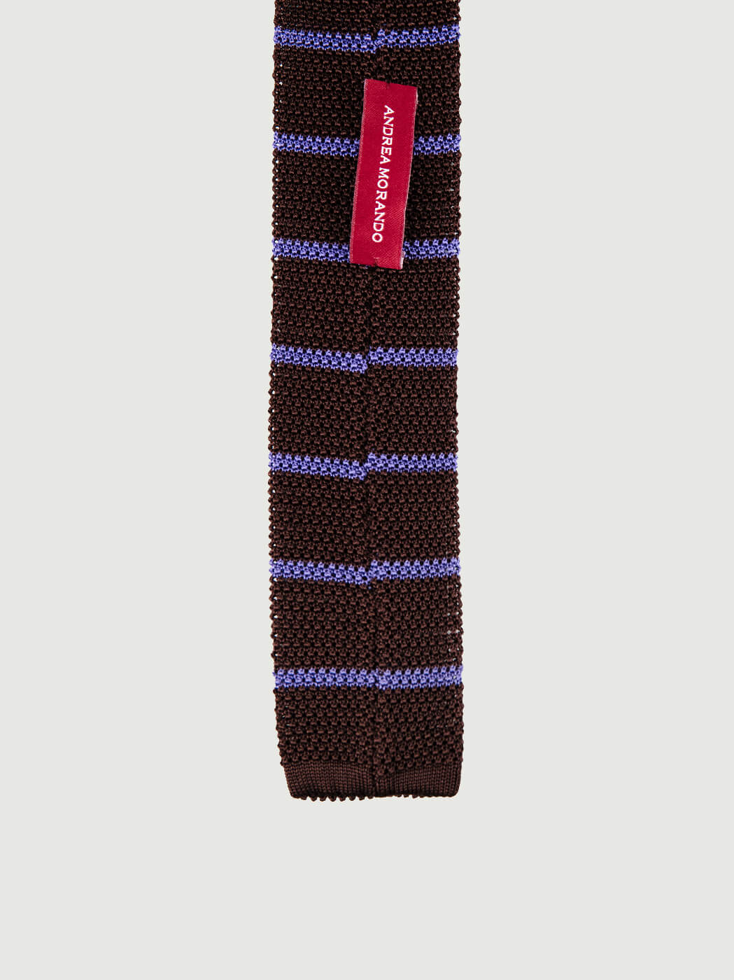 CRAVATTA TRICOT IN SETA MORO A RIGHE LILLA