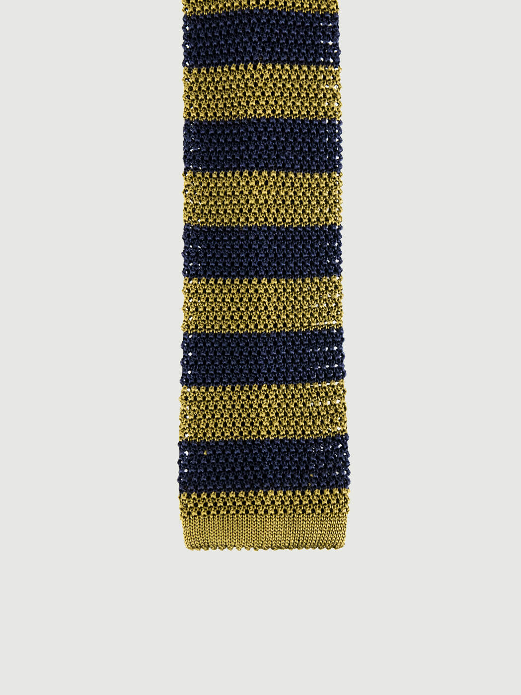 CRAVATTA TRICOT IN SETA PISTACCHIO A RIGHE NAVY