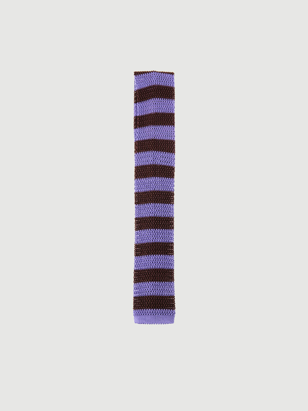 CRAVATTA TRICOT IN SETA LILLA A RIGHE MORO