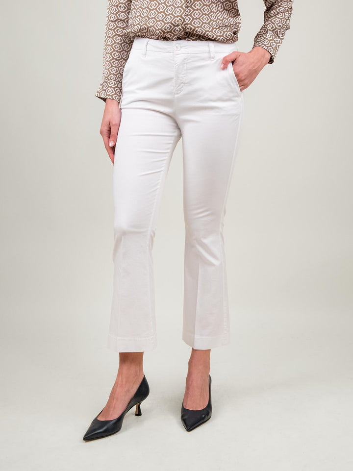 PANTALONE A TROMBETTA BIANCO IN COTONE 824MA BIANCO ANDREA MORANDO 