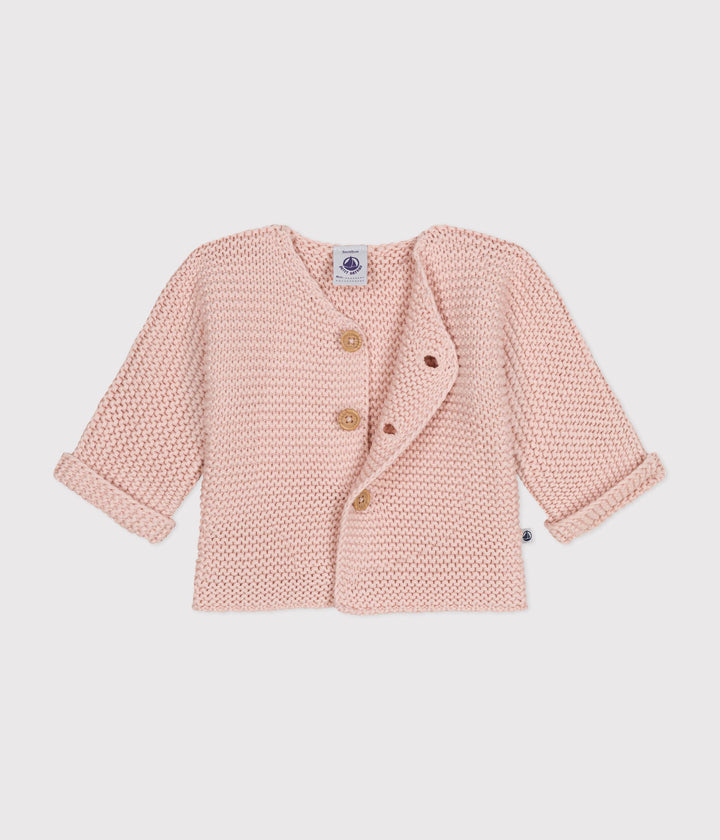 CARDIGAN IN TRICOT A PUNTO LEGACCIO PER BEBÈ A09J2 01 PETIT BATEAU 