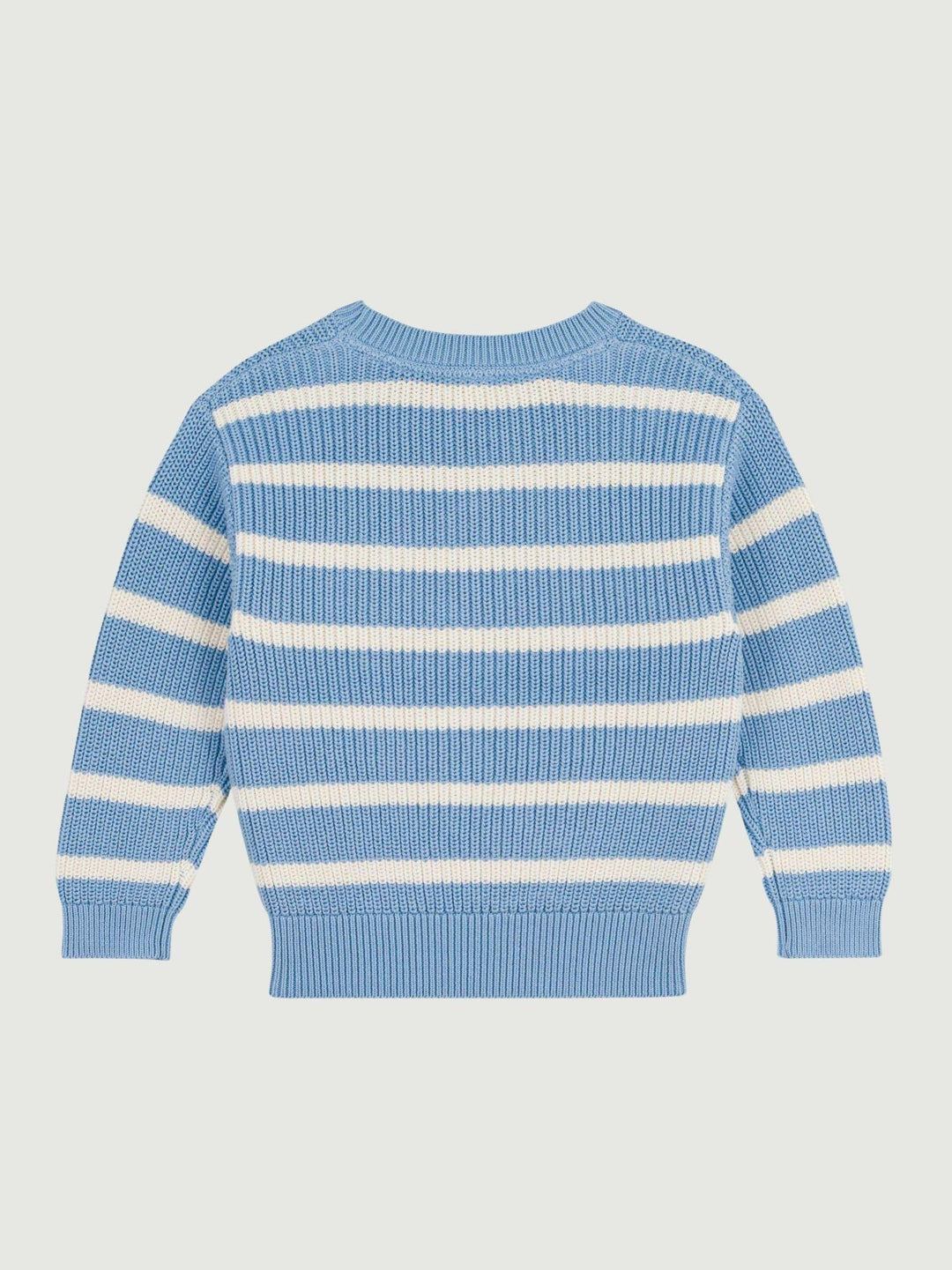 Maglioncino marinière in cotone azzurro A0F0D 01 PETIT BATEAU 