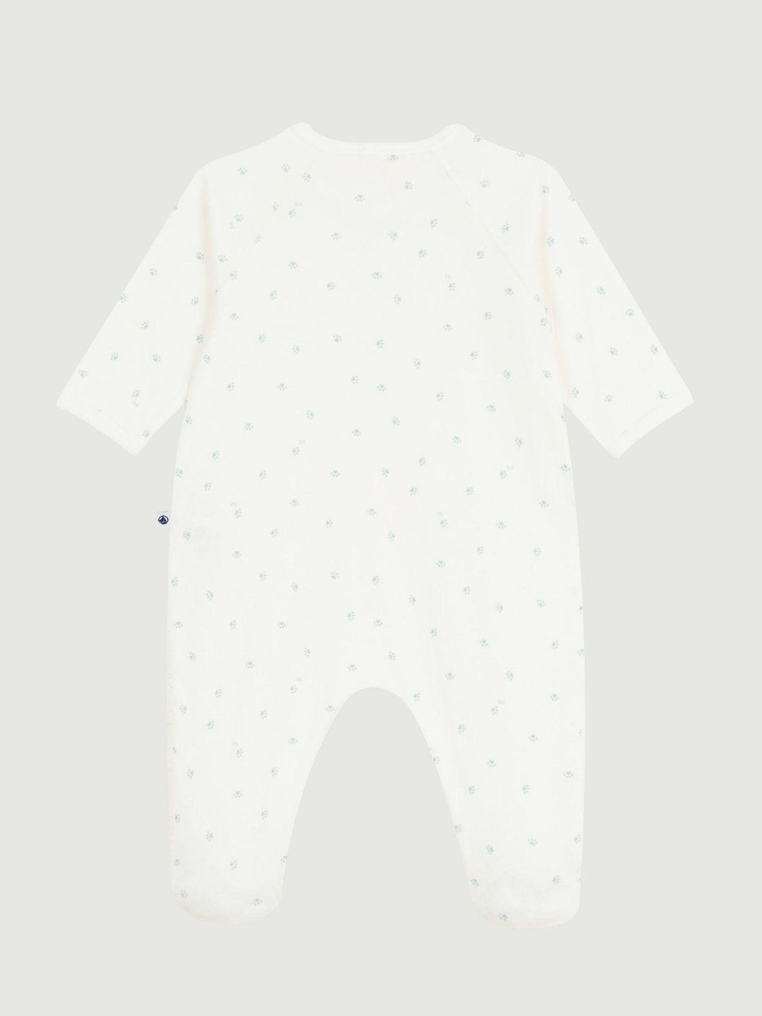 Tutina con piedini in cotone con stampa blu A0F2Q 01 PETIT BATEAU 