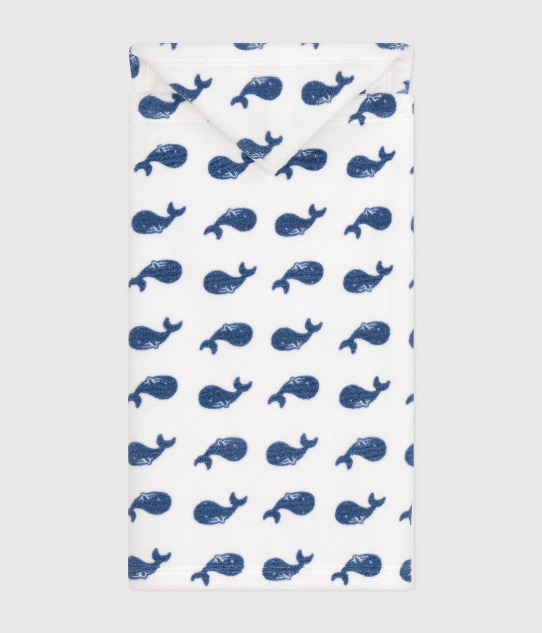 Mantellina da bagno in spugna con balena stampata neonato A0B0G 85 PETIT BATEAU 