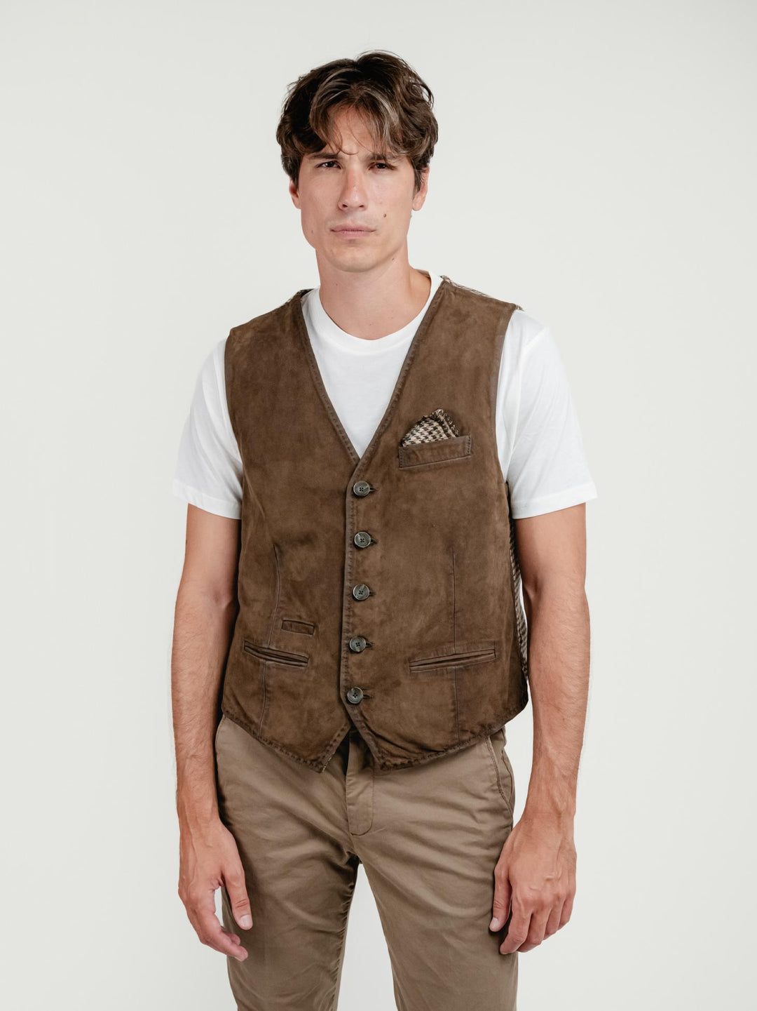 GILET LORRY IN PELLE SCAMOSCIATA JUNGLE LORRY 704 JACK LEATHER 