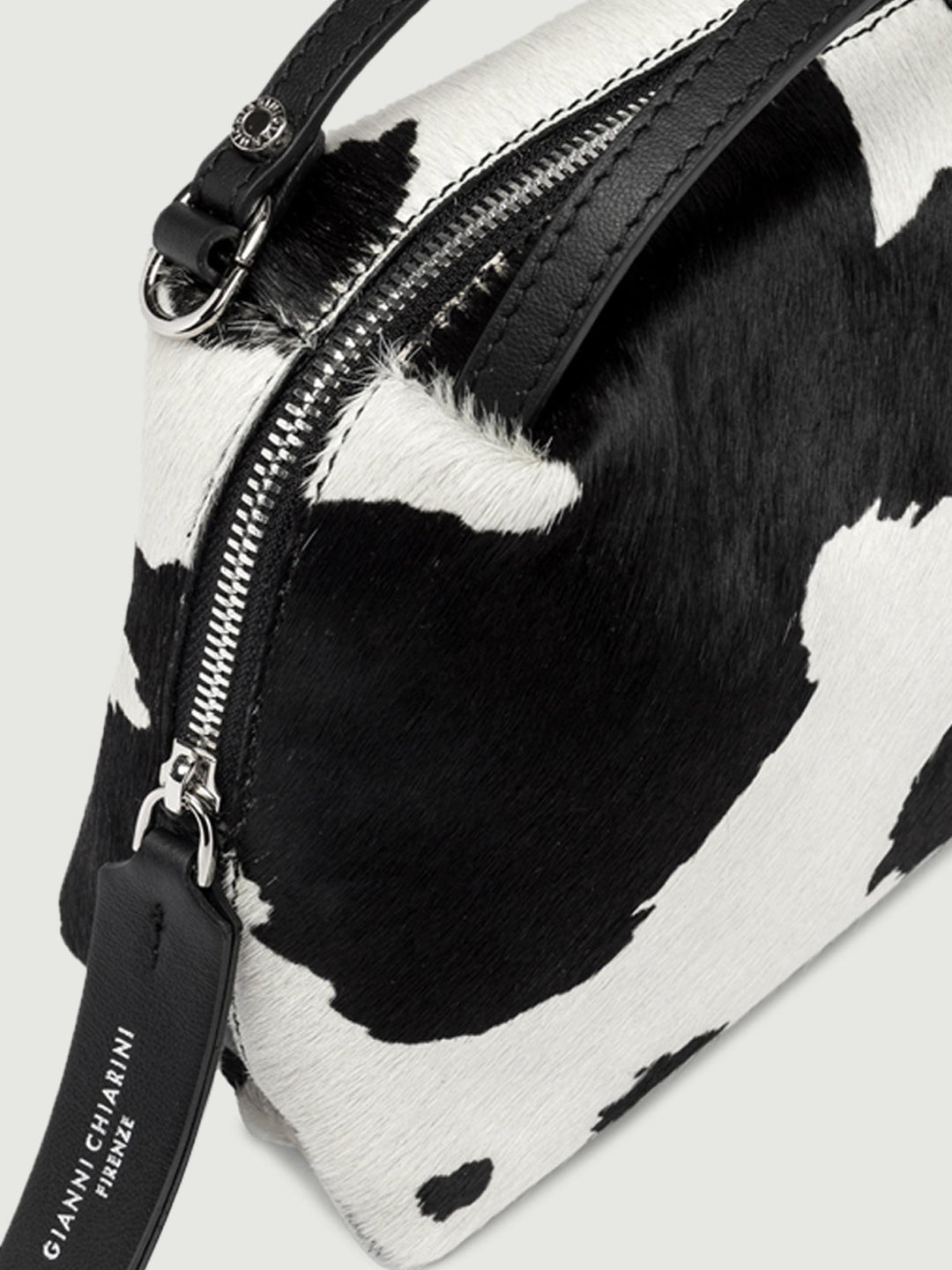 Borsa a mano Alifa in tessuto cavallino bianco e nero 8148 HORSY 11615 GIANNI CHIARINI 