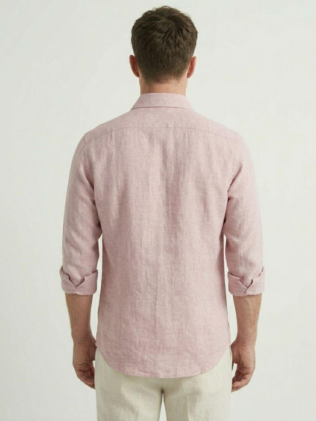 camicia in lino rosa pastello 9432900 503 ANDREA MORANDO 
