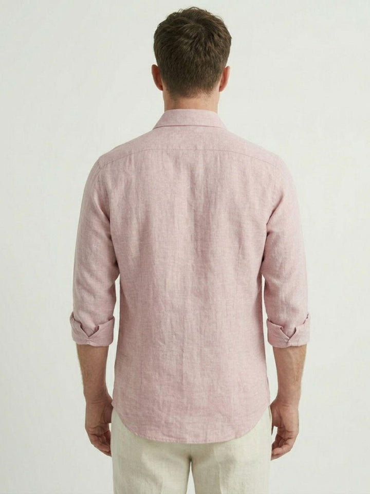 camicia in lino rosa pastello 9432900 503 ANDREA MORANDO 