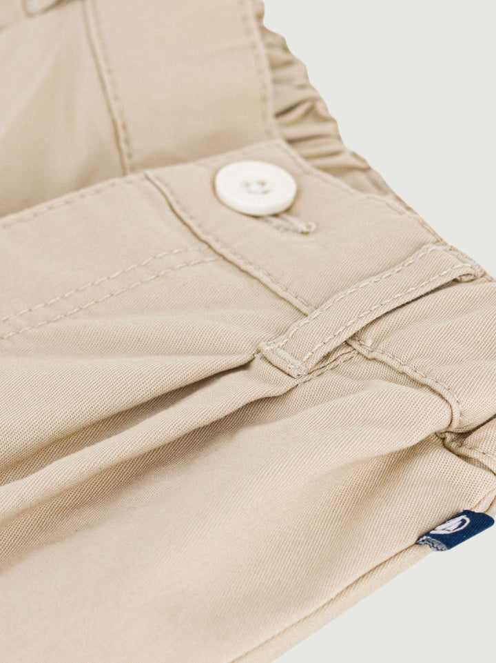 Pantaloni in serge beige neonato A0FQ6 02 PETIT BATEAU 