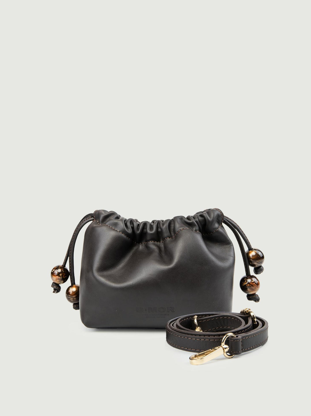 POCHETTE BON BON IN PELLE TESTA MORO BONBON TMORO BIMOR 