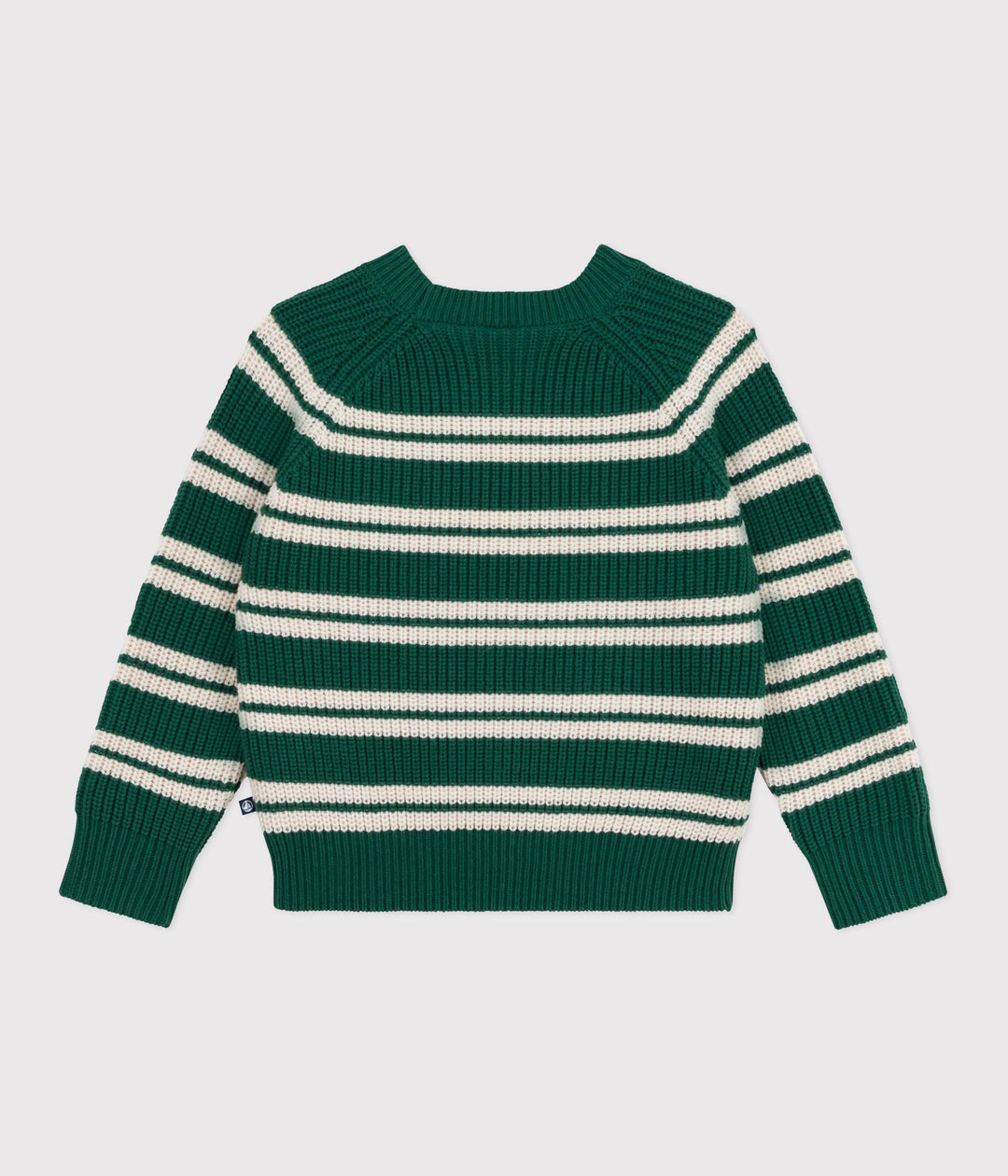Pullover marinière in misto lana e cotone a righe bambino A0EET 01 PETIT BATEAU 