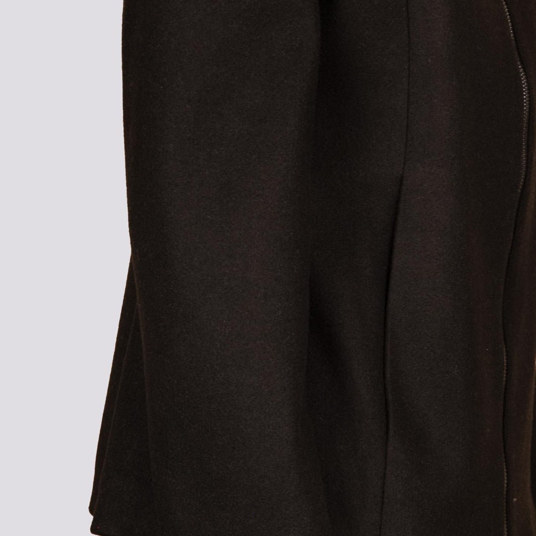 Giacca con zip e collo ampio in panno nero 9416CDH 99 ANDREA MORANDO 