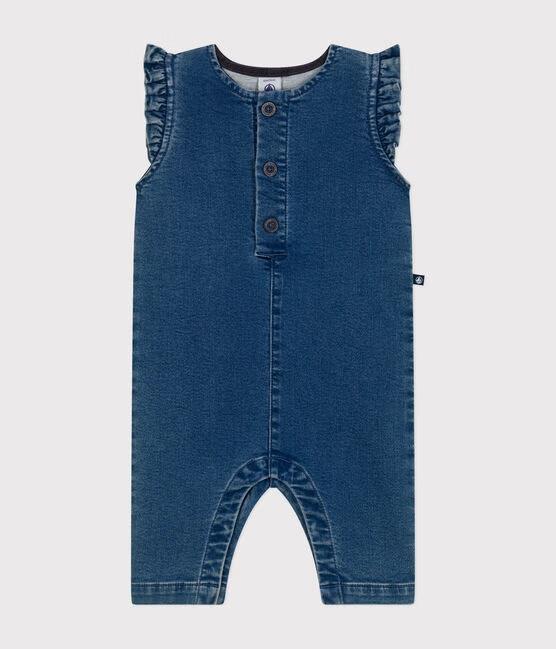 Tutina smanicata in blu denim A0BKF 01 PETIT BATEAU 