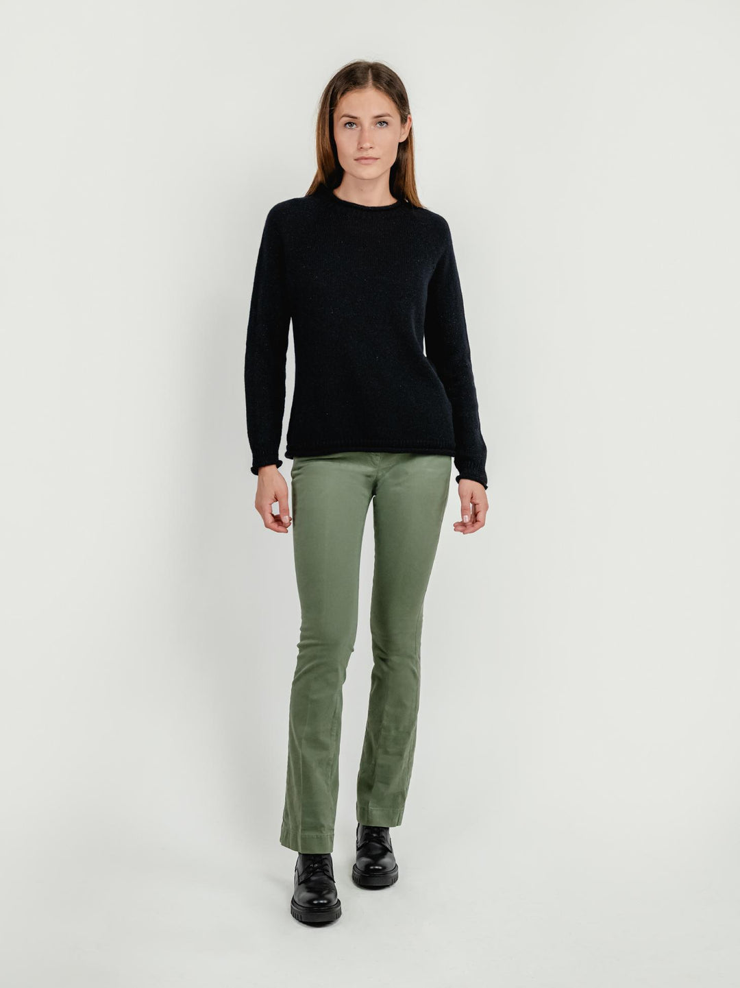 PANTALONE A ZAMPA IN COTONE SALVIA 87482JA SALVIA ANDREA MORANDO 