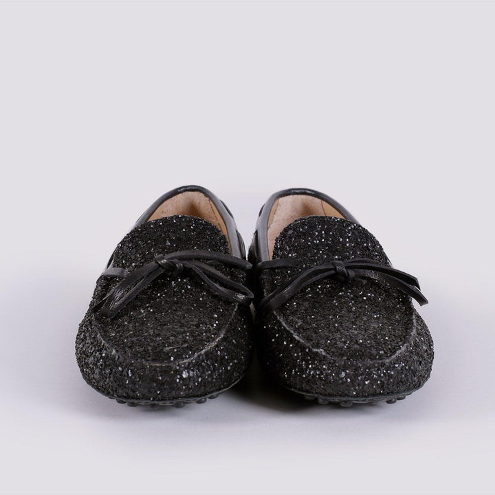 MOCASSINO CON GOMMINI IN GLITTER 1003/GLITTER NERO ANDREA MORANDO 