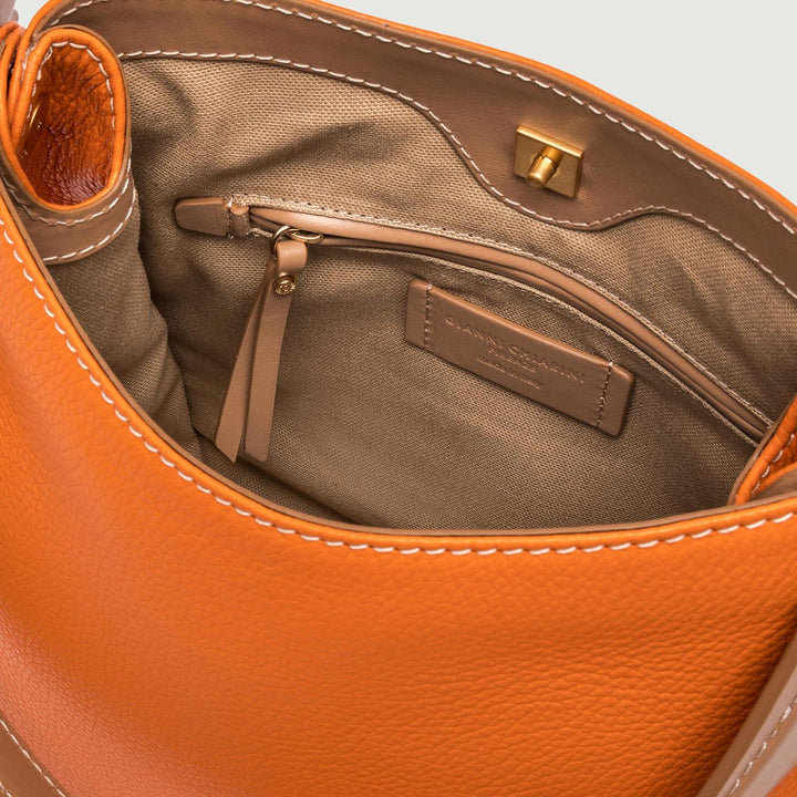 Borsa a spalla Gisella in pelle Flame Orange BS 10640 GRN-PL 13309 GIANNI CHIARINI 