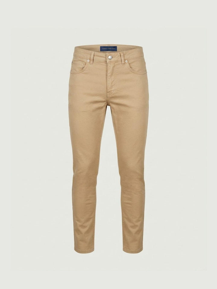 Pantalone cinque tasche in cotone miele 7607GB MIELE ANDREA MORANDO 