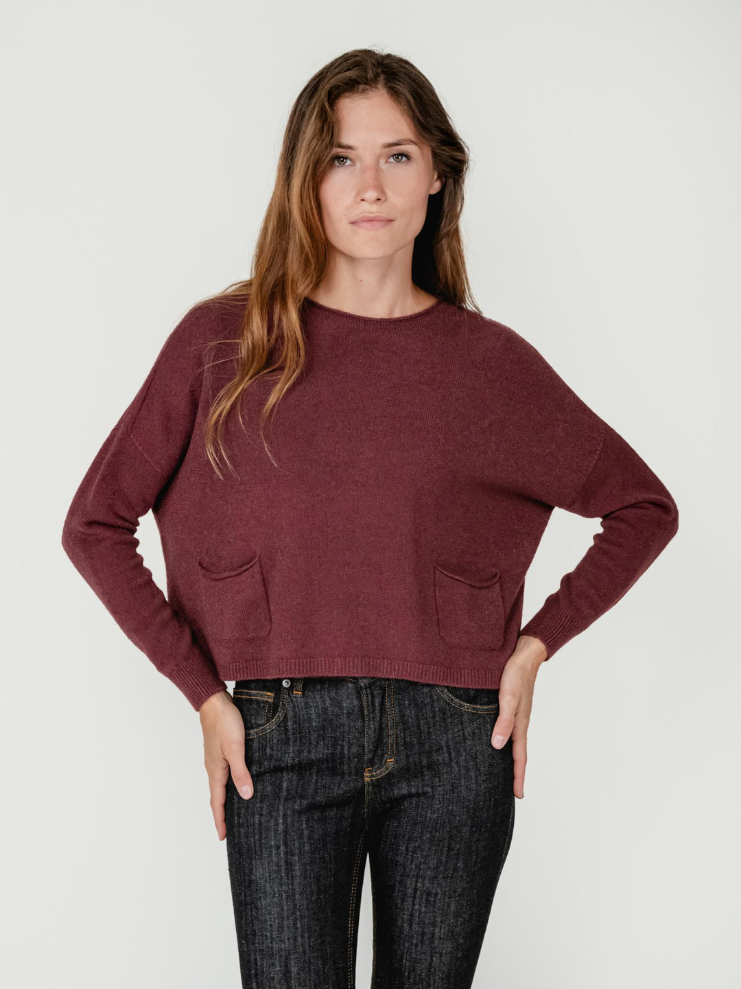 MAGLIA CORTA CON TASCHE BORDEAUX 017061 2200 BIMOR 