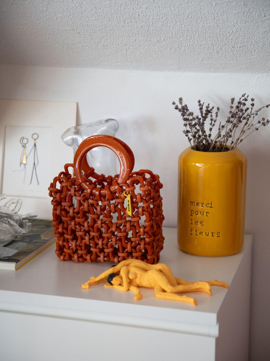 BORSA CON MANICI IN RESINA ARANCIONE "DOLL" DOLL MATTONE BIMOR 