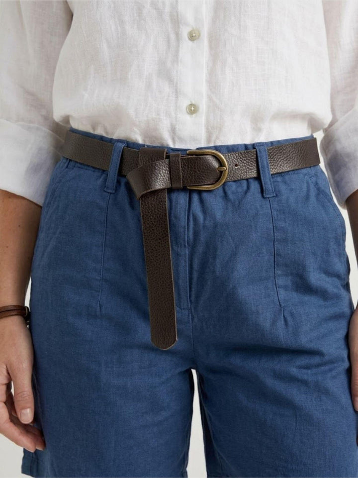 Bermuda in cotone blu con cintura 81007CG DENIM ANDREA MORANDO 
