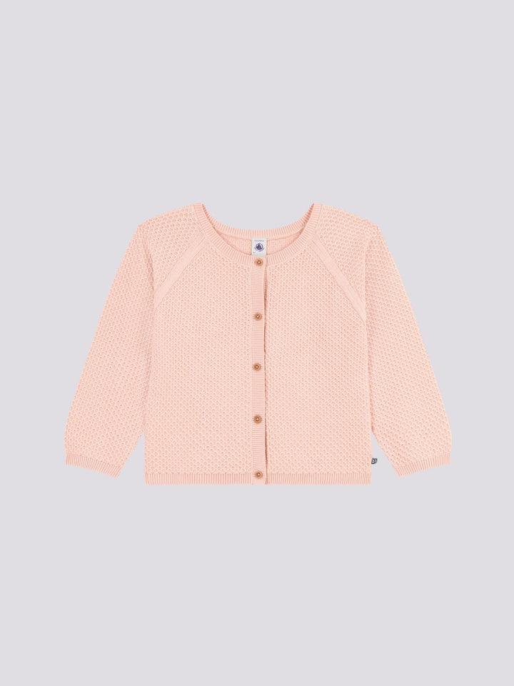 CARDIGAN ROSA IN COTONE BAMBINA A09KX 02 PETIT BATEAU 
