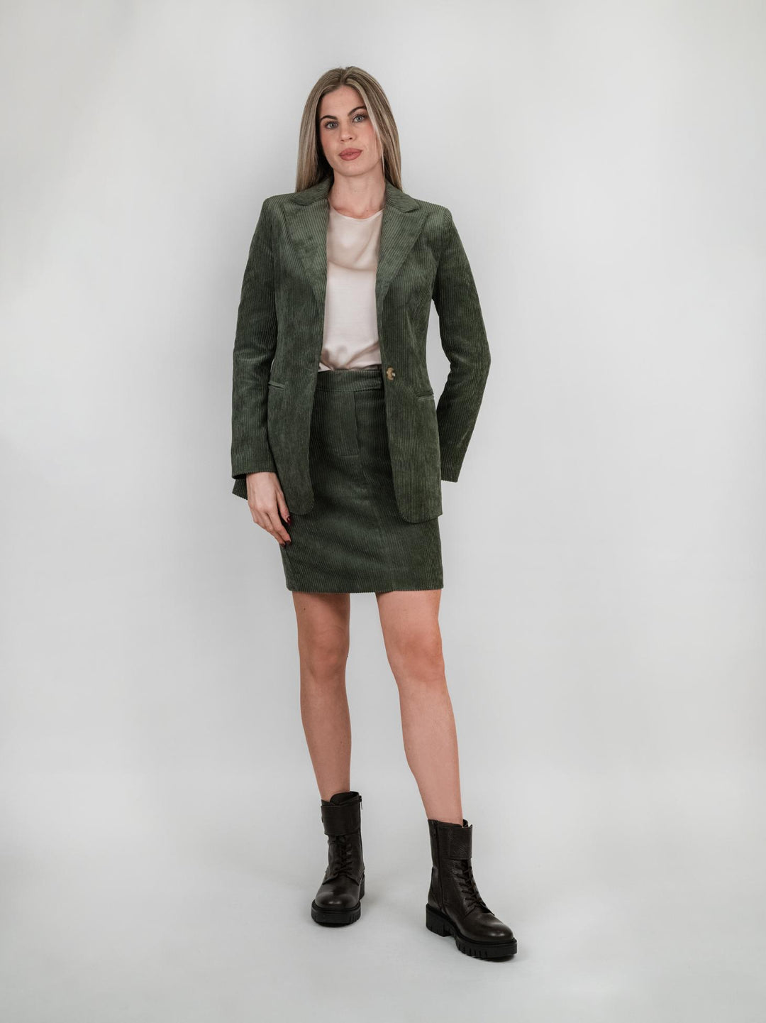 BLAZER VELLUTO VERDE A COSTE GIA5455 SALVIA ANDREA MORANDO 