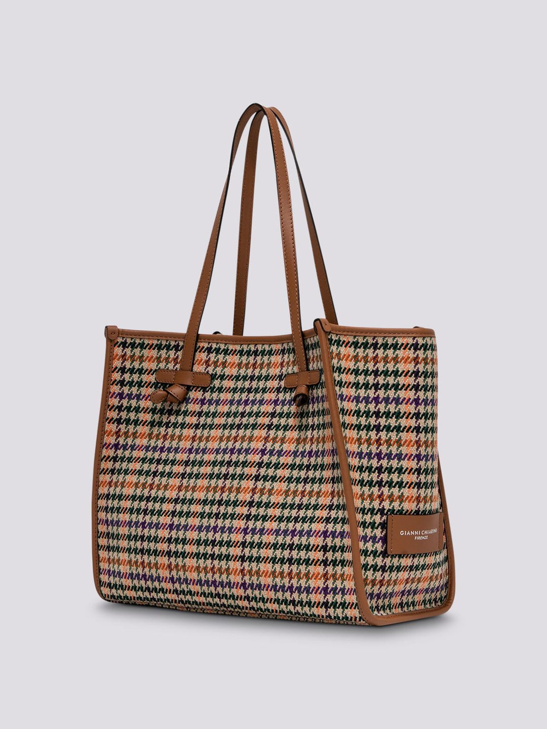 SHOPPING MARCELLA IN TESSUTO PIED DE POULE tabacco BS 6850/23AI NWCL 11667 GIANNI CHIARINI 