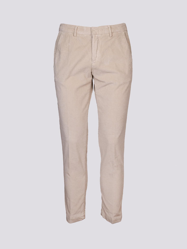 PANTALONE IN VELLUTO BEIGE CON TASCA A FILO T502/THI 011 NOLAB 