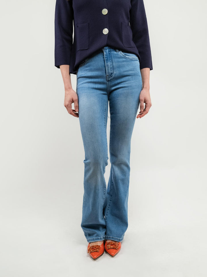 Jeans a zampa in denim chiaro 9115 DENIM CHIARO ANDREA MORANDO 