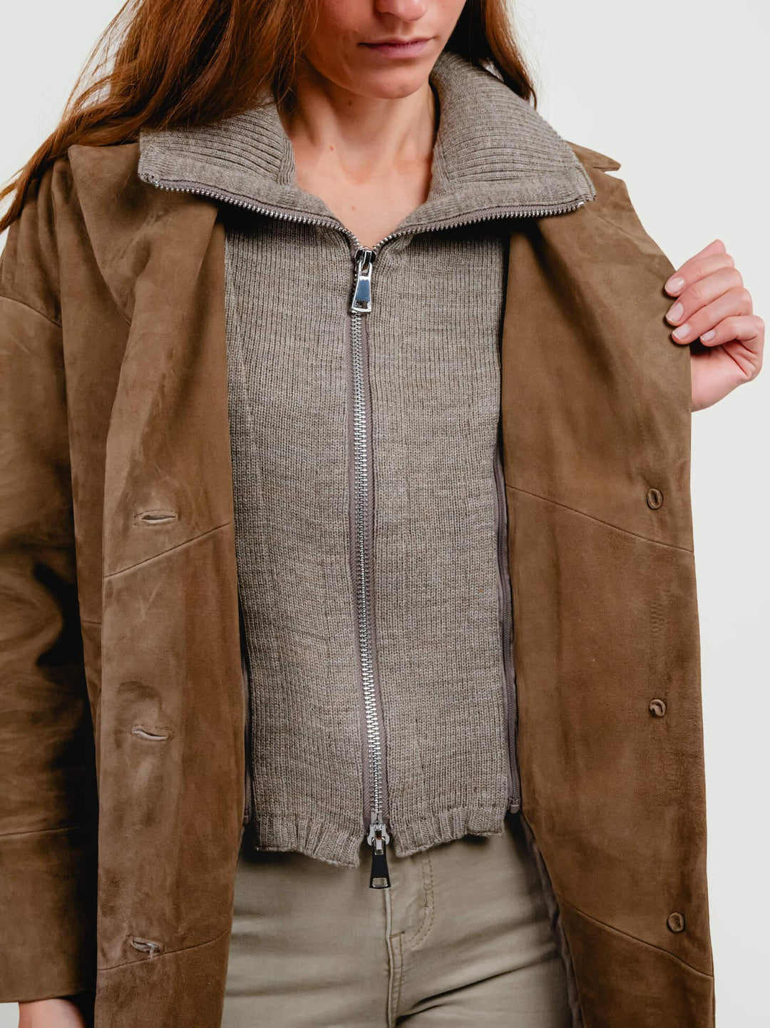 CAPPOTTO IN CAMOSCIO DUNA RENNA DUNA J33 JACK LEATHER 