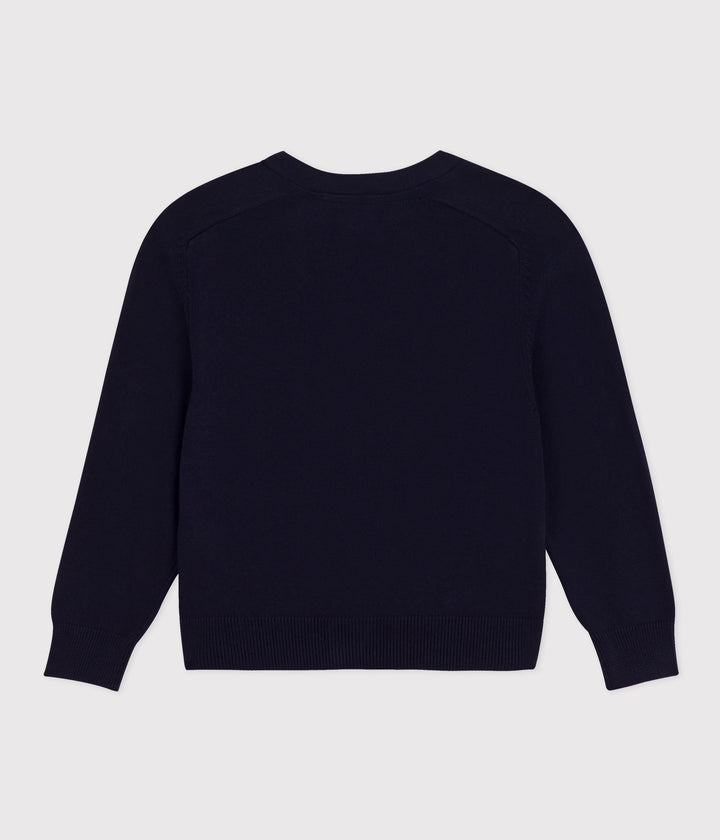 CARDIGAN IN COTONE BLU BAMBINO A09KL 01 PETIT BATEAU 