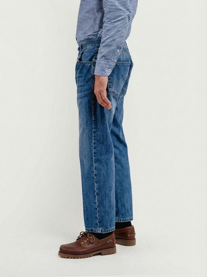 PANTALONE 5 TASCHE CON TAGLIO DRITTO IN DENIM MEDIO 7670BLKCECRE CRETA ANDREA MORANDO 