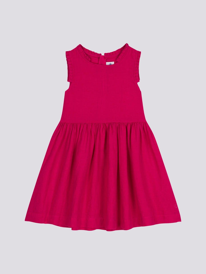 ABITO ROSA SENZA MANICHE IN LINO A09SB 01 PETIT BATEAU 